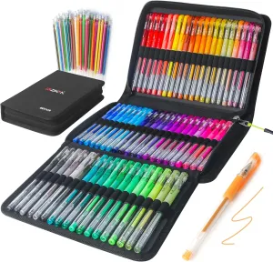 120 Pack Glitter Gel Pens Set, ZSCM 60 Colors Pens Include 48 Glitter Pens, 12Classic Pen With 60 Matching Color Refills, Canvas Bag For Adults Coloring Books Drawing Journaling Scrapbook