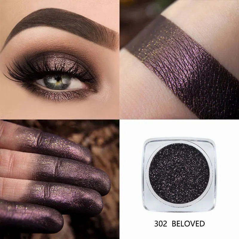 12 Colors Eyeshadow Kit Metallic Glitter Eyeshadow Makeup Diamond Glitter Metallic Shiny Holographic Shadows Pigment Green TSLM1