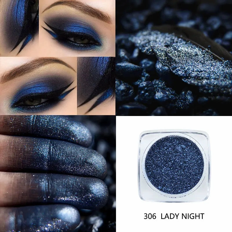 12 Colors Eyeshadow Kit Metallic Glitter Eyeshadow Makeup Diamond Glitter Metallic Shiny Holographic Shadows Pigment Green TSLM1