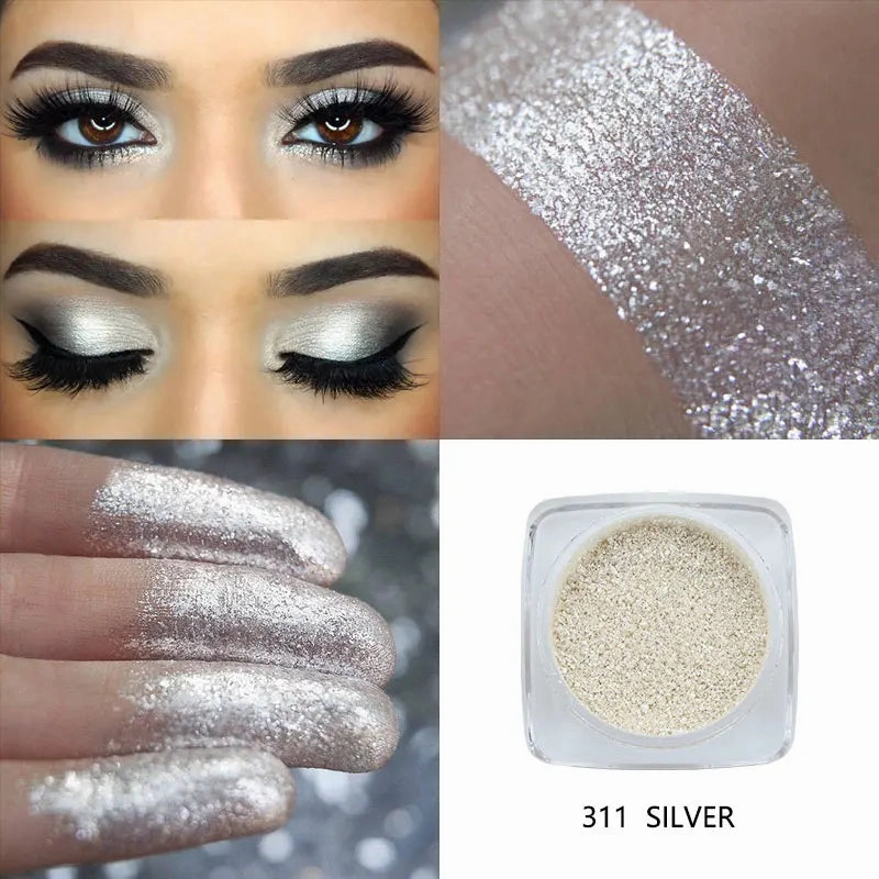 12 Colors Eyeshadow Kit Metallic Glitter Eyeshadow Makeup Diamond Glitter Metallic Shiny Holographic Shadows Pigment Green TSLM1