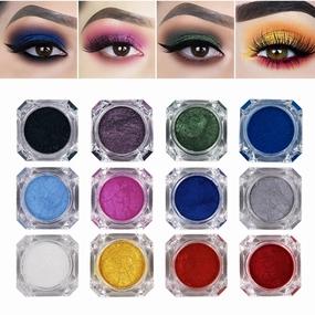 12 Colors Eyeshadow Powder Pigment Shimmer Glitter Cream Pigment Eye Makeup