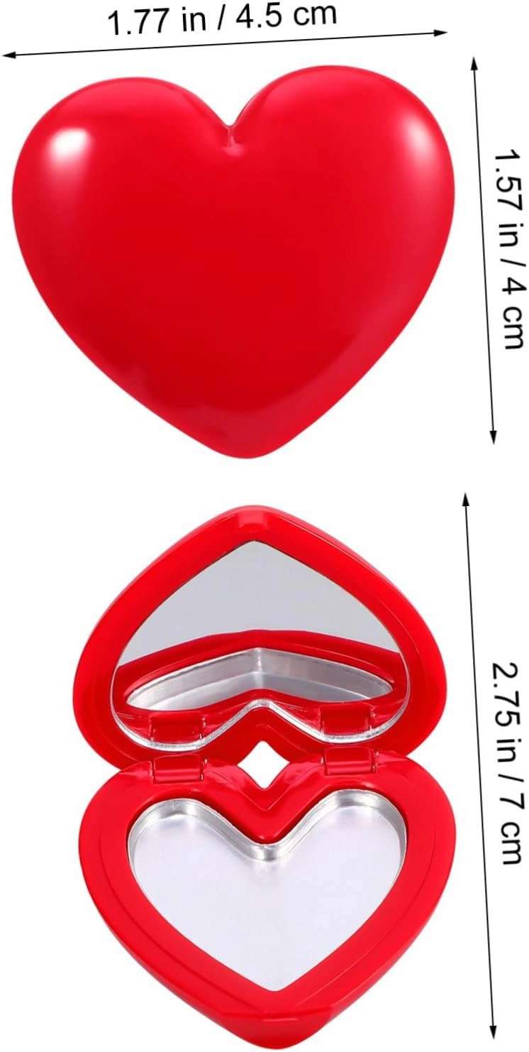 16pcs Heart Shaped Compact Cases Mirror for Lipstick Highlighter Cute Portable Cosmetics Sub Containers for Travel Outdoor Makeup Lightweight Design and