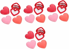 16pcs Heart Shaped Compact Cases Mirror for Lipstick Highlighter Cute Portable Cosmetics Sub Containers for Travel Outdoor Makeup Lightweight Design and