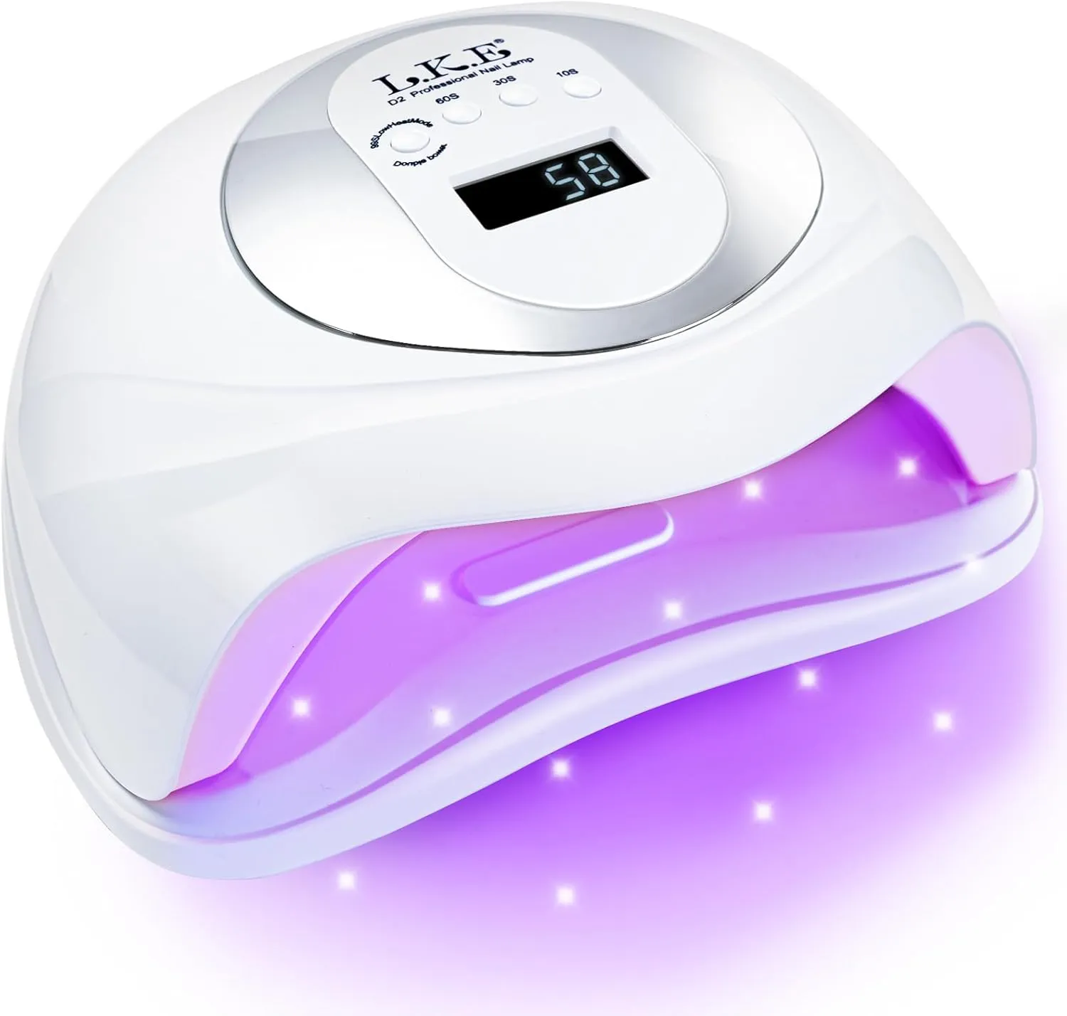 180W UV Nail Lamp, LKE Travel UV Light for Gel Nails for Nail Lamp with 36pcs Lamp Beads and 4 Timers Quick Portable Drying UV LED Nail Lamp Professional Nail Art Tool for Home Salon (White)