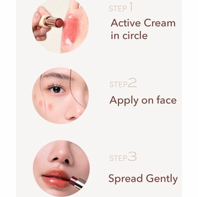 1 PC Caremille Multi Purpose Cream Blusher & Lipstick, Glossy Essential Oil Mirror Effect Lipstick, Moisturizing & Plump Lip Color Facial Blusher Cream (04#, 4g)
