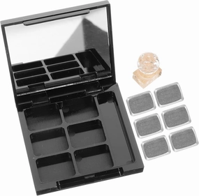 1 Set Compact Highlighter Case with Mirror Refillable Cosmetics Container for DIY Blush Eyeshadow Lipstick Female Handbags Purses and Night out Events