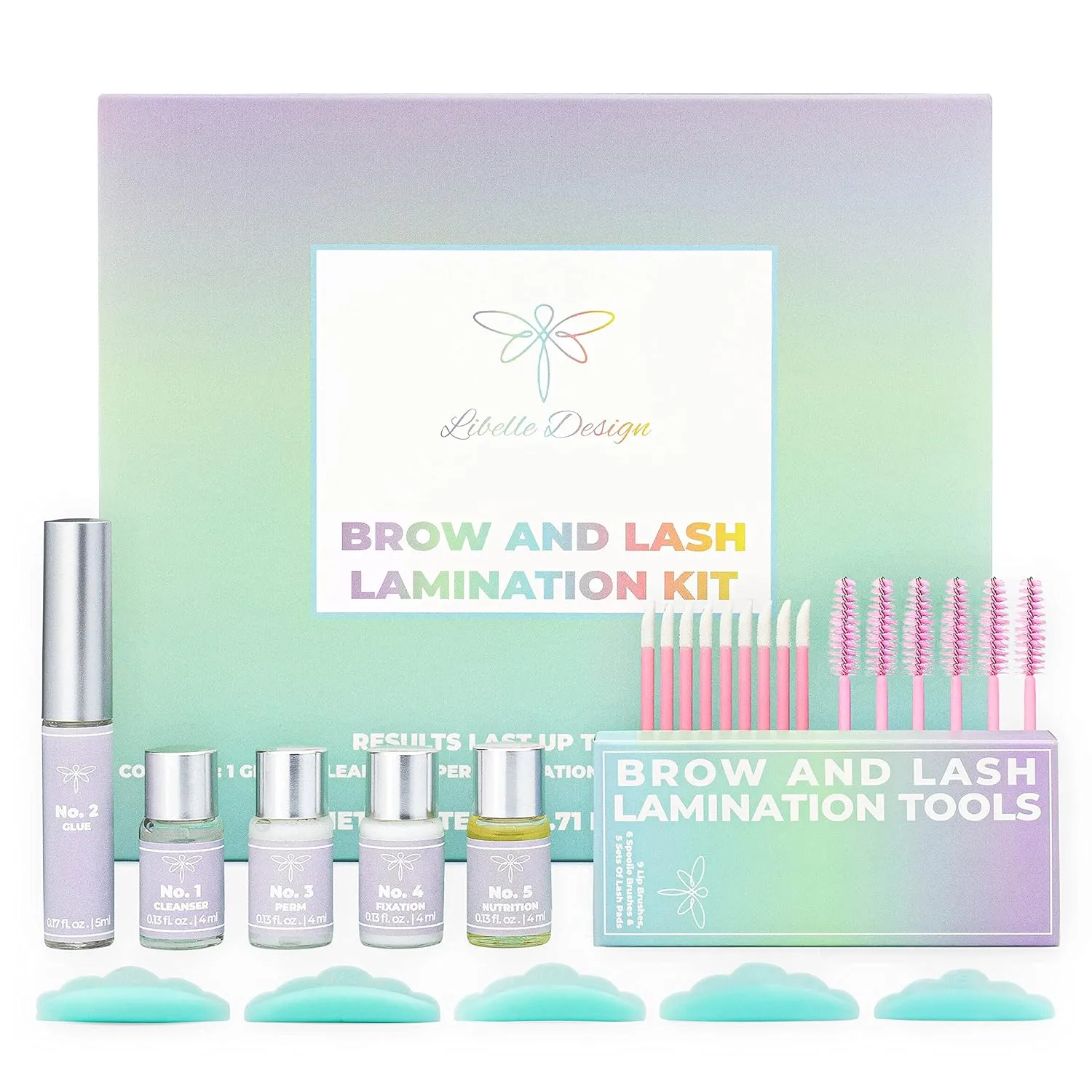 2 in 1 Lash Lift & Brow Lamination Kit - Instant Perming, Lifting, Curling for Eyelashes & Eyebrows - At Home DIY Eyelash & Brow Perm Set for Professional Salon-Grade Curled Lashes & Fuller Eye Brows