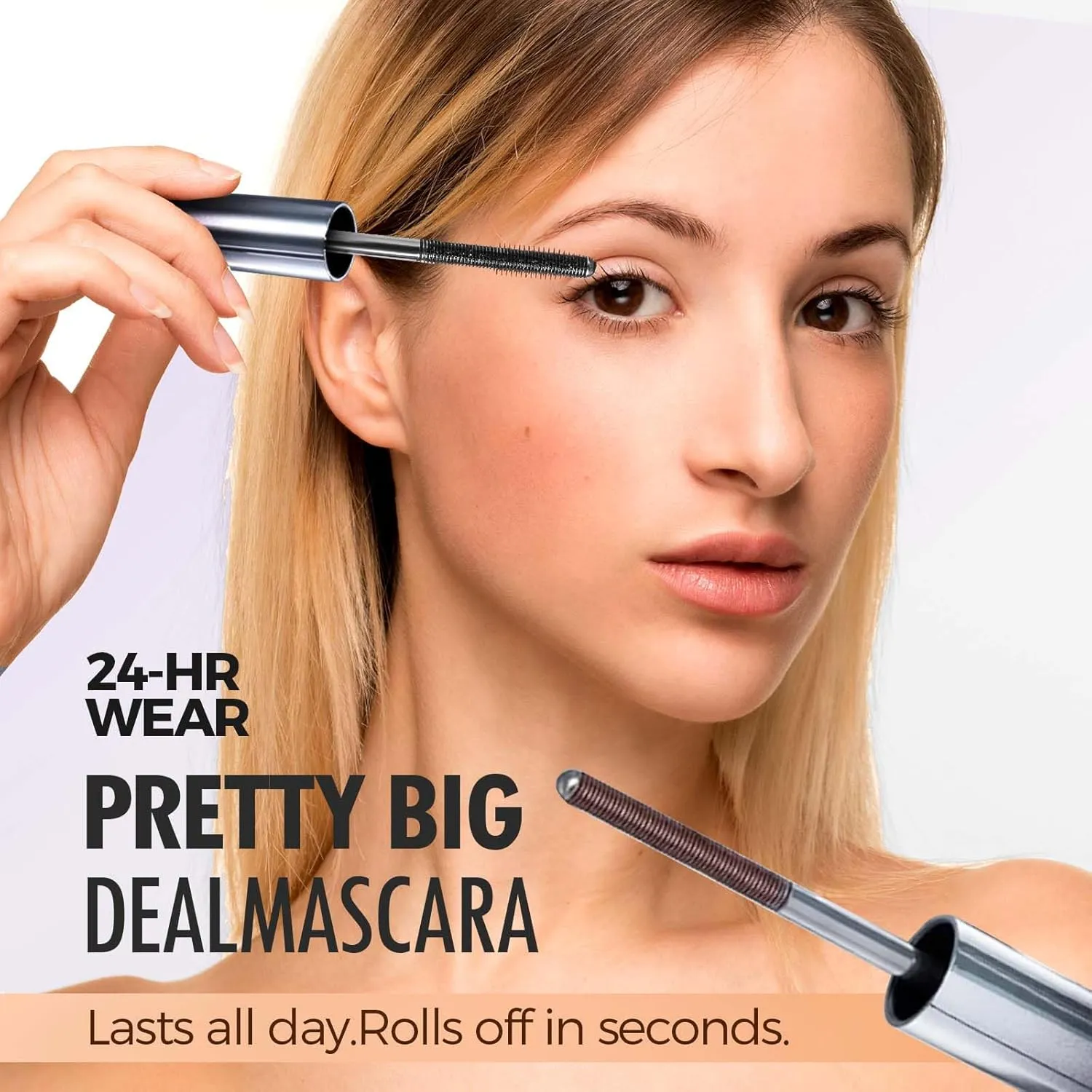 2025 Upgraded Iron Wand Mascara, 3D Curling Eyelash Iron Mascara, Waterproof, Non-smudging, Long Lasting Thrive Mascaras Thick Lash Extensions (Black*2pcs, Regular)