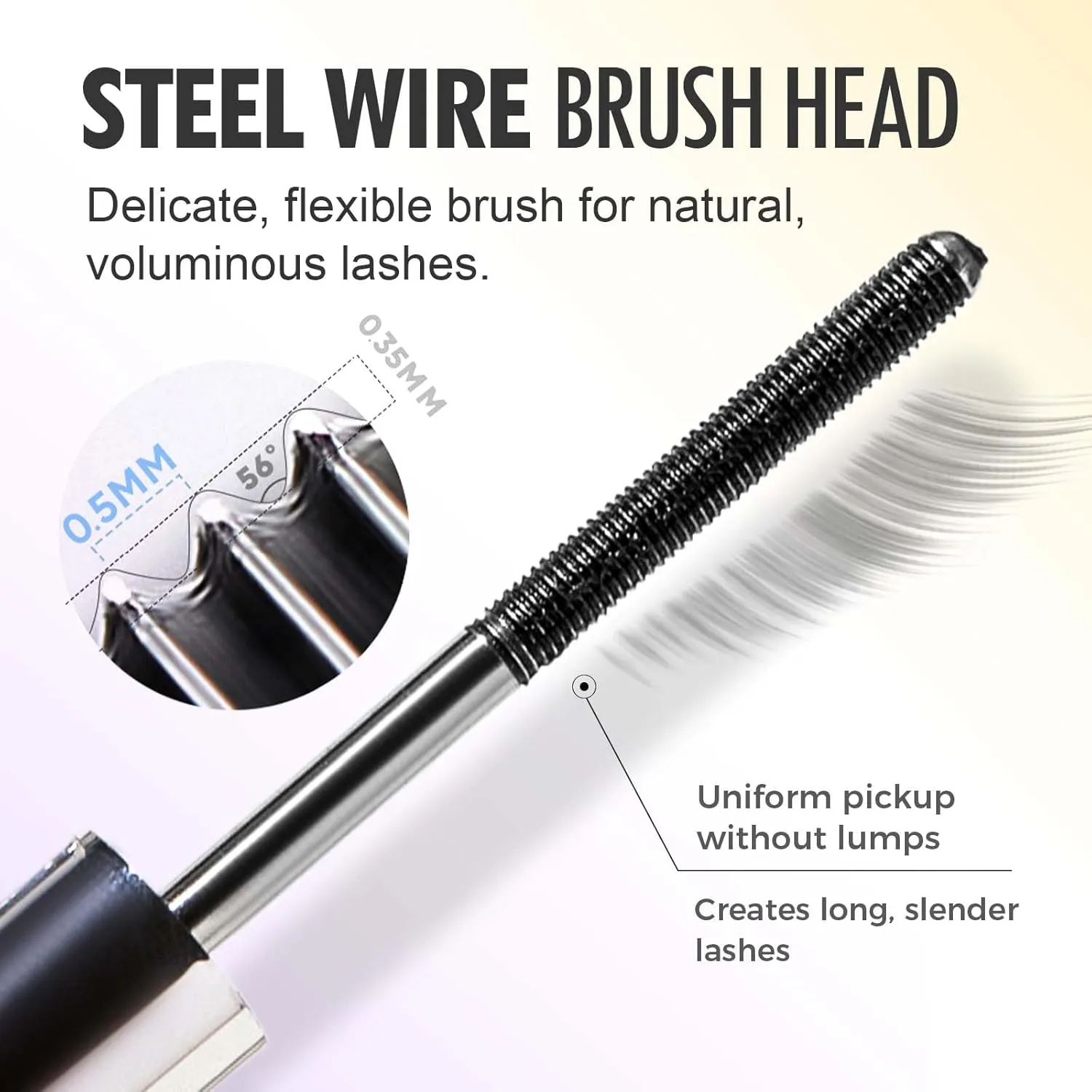 2025 Upgraded Iron Wand Mascara, 3D Curling Eyelash Iron Mascara, Waterproof, Non-smudging, Long Lasting Thrive Mascaras Thick Lash Extensions (Black*2pcs, Regular)