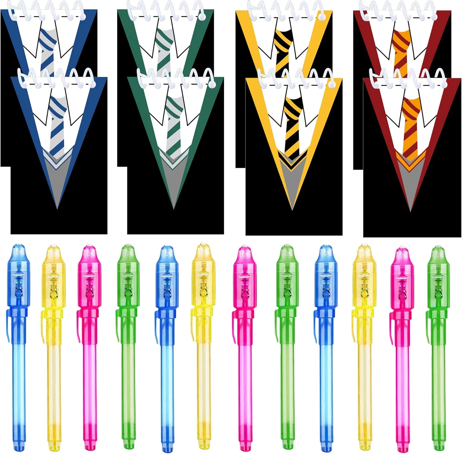 24 Pcs Magical Wizard School party favors |12 invisible ink pen and 12 Magical Wizard School party mini Notepads| Magical Wizard School party Goodie Bag Stuffers, Classroom Prizes, party supplies