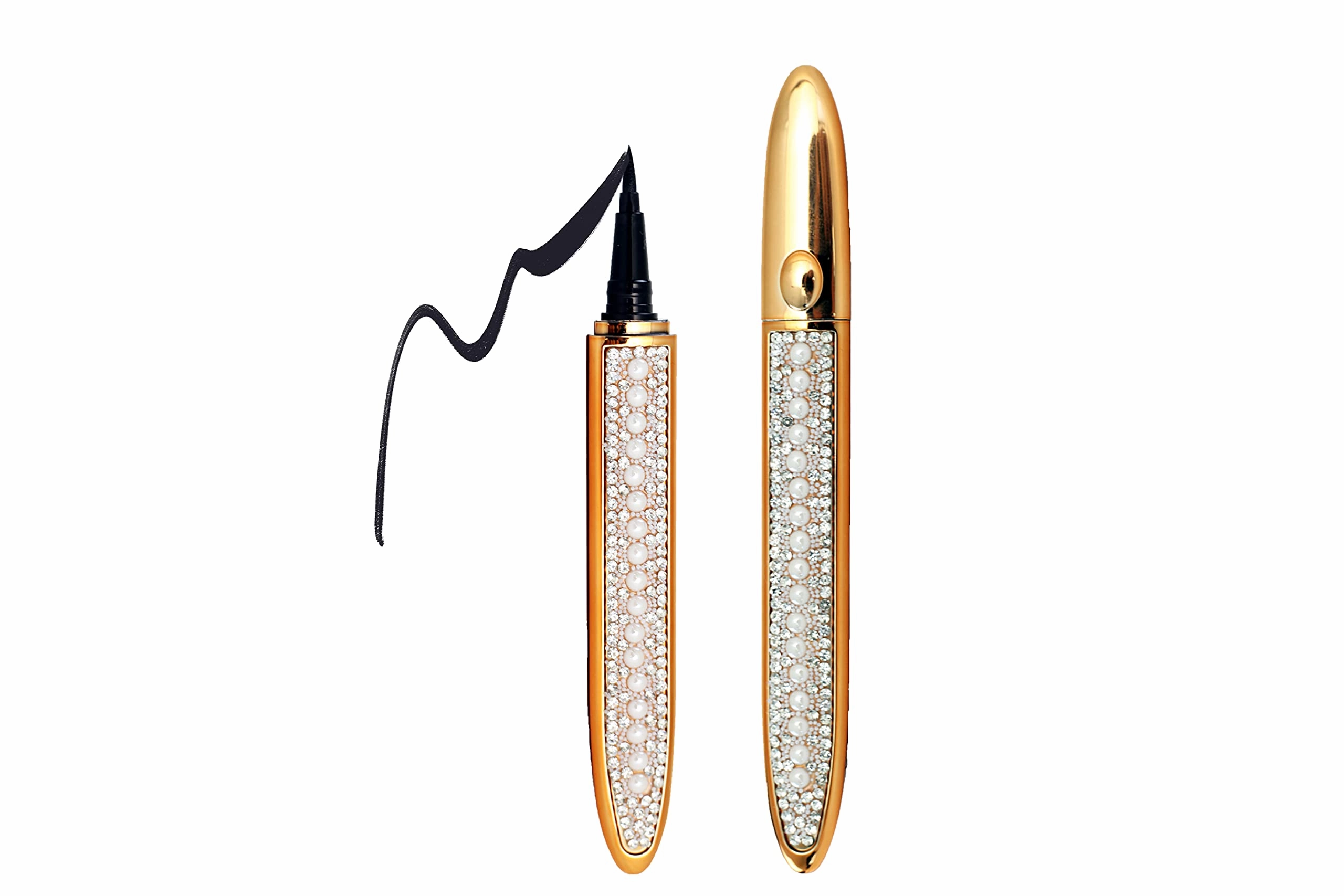 2 in 1 Black Liquid Magic Eyeliner Glue | Extra Strong Hold for Regular False Lashes | Cruelty Free | Waterproof, Long-Lasting Liquid Gel Works without the Need for Magnets or Glue | by Rush Line