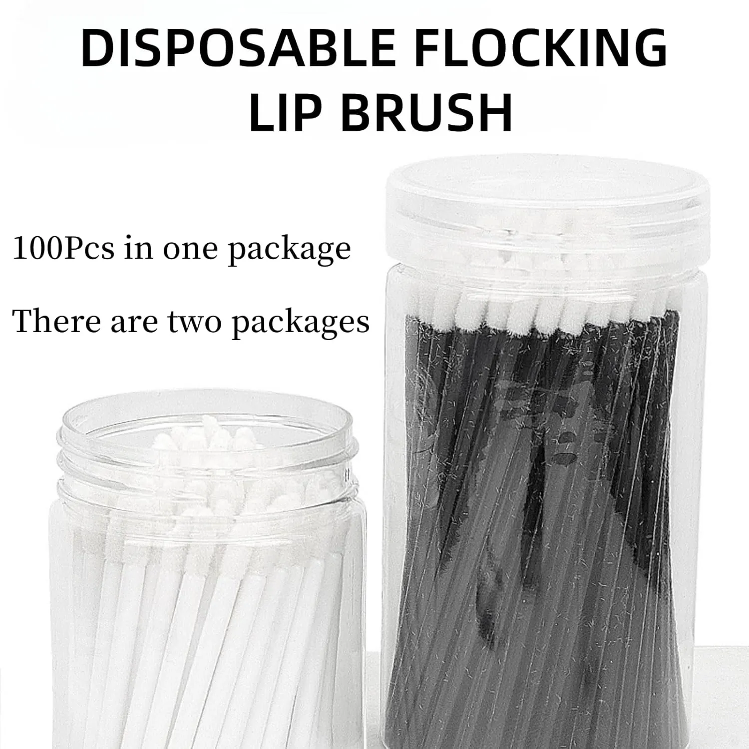 2Packs 200Pcs Disposable Lip Brushes, Glitter Lip Gloss Applicators, Lipstick Gloss Wands Applicator Makeup Tool Kits for Lipstick and Lip Gloss (Orange)