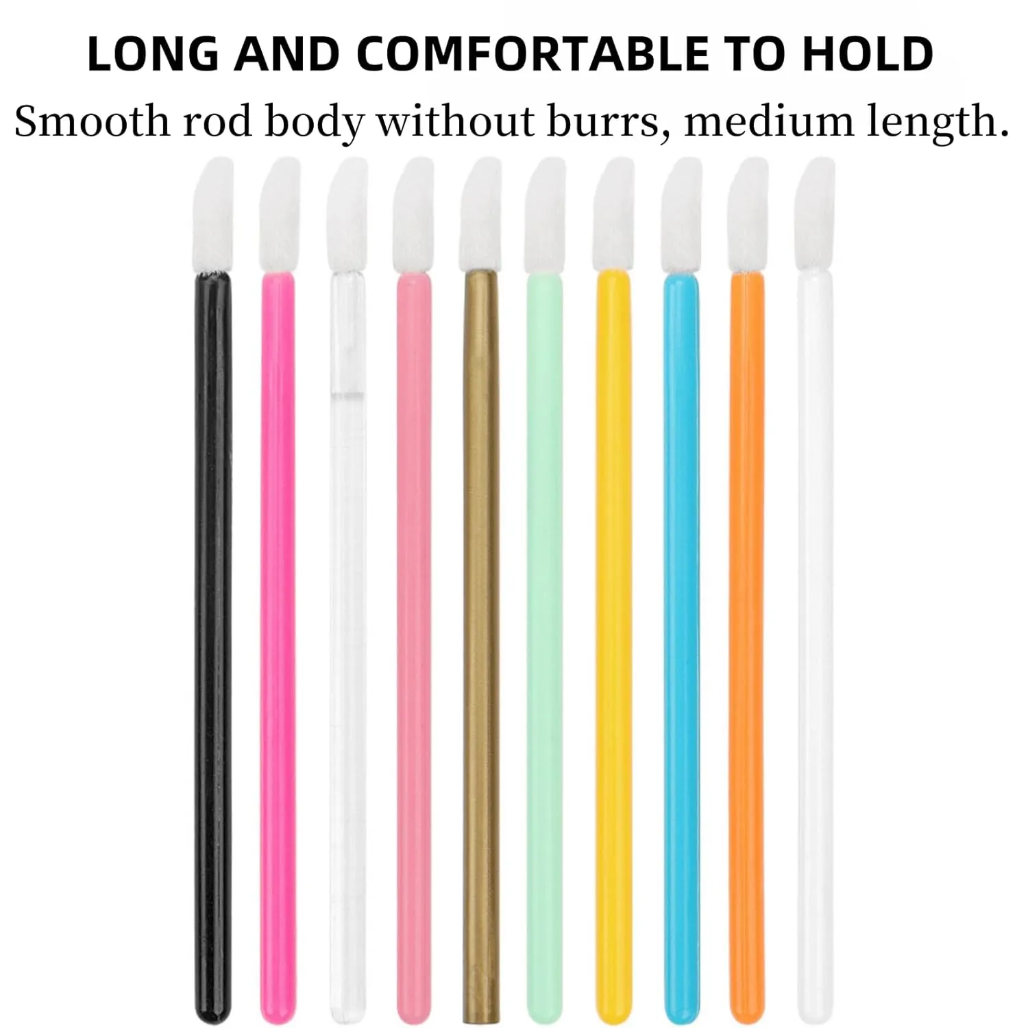 2Packs 200Pcs Disposable Lip Brushes, Glitter Lip Gloss Applicators, Lipstick Gloss Wands Applicator Makeup Tool Kits for Lipstick and Lip Gloss (Orange)