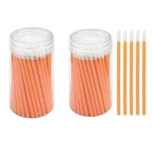 2Packs 200Pcs Disposable Lip Brushes, Glitter Lip Gloss Applicators, Lipstick Gloss Wands Applicator Makeup Tool Kits for Lipstick and Lip Gloss (Orange)