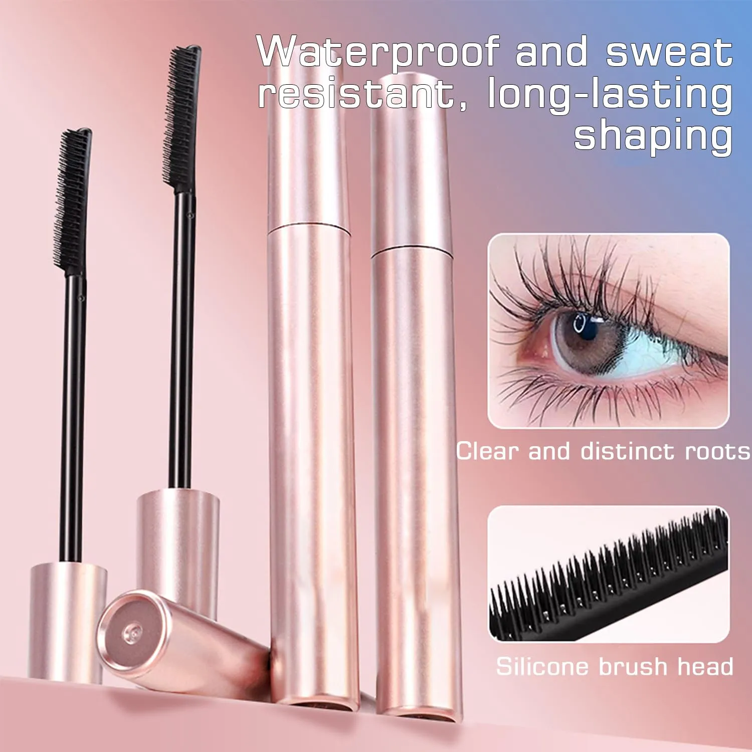 2PC Comparison K Mascara, Tubing Mascara, Black & Brown Duo For Lash Makeup,Waterproof & Sweatproof Long Lasting Non-Smudged Magic Mascaras (Brown)