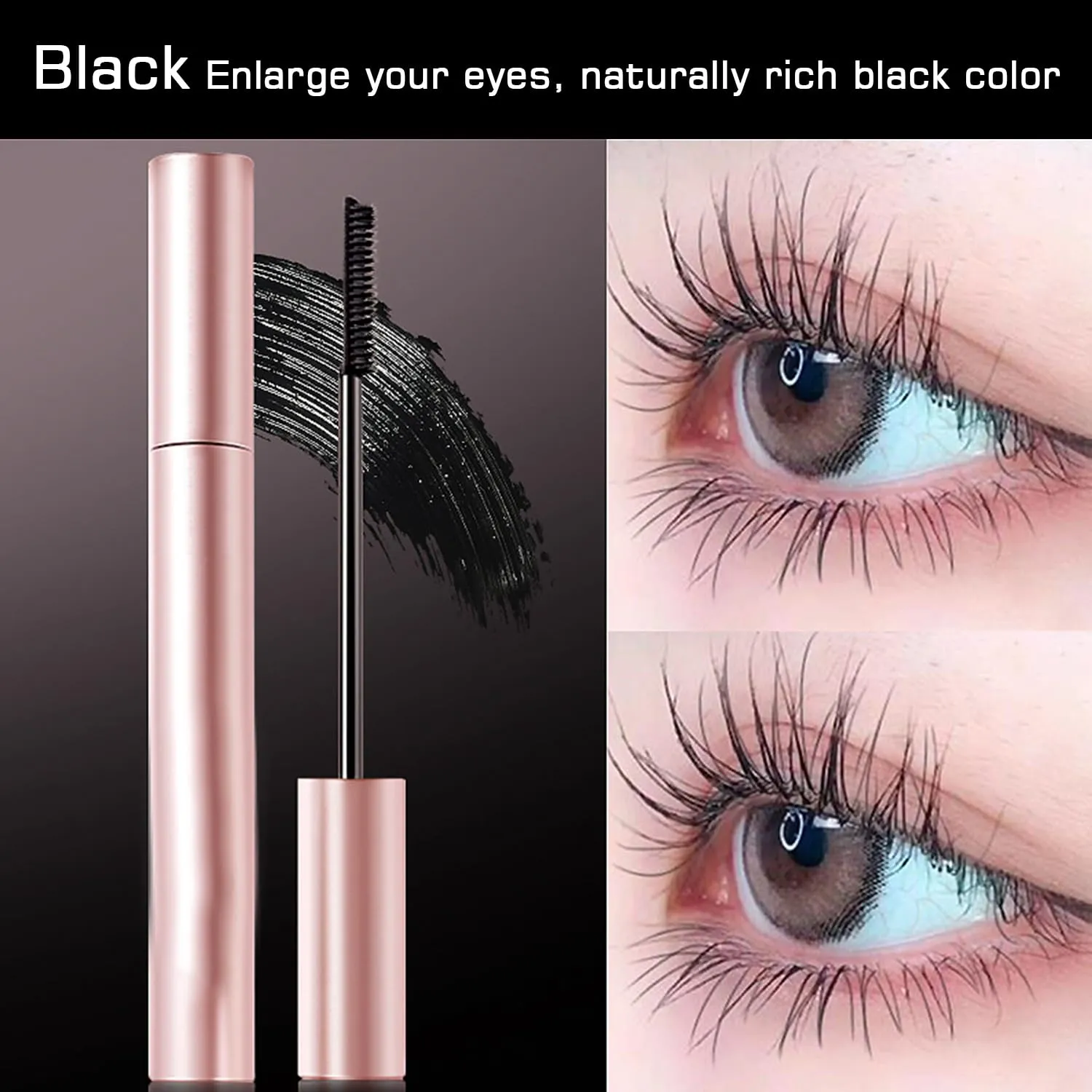 2PC Comparison Mascara, Tubing Mascara, Black & Brown Duo For Lash Makeup,Waterproof & Sweatproof Long Lasting Non-Smudged Magic Mascaras (Black)