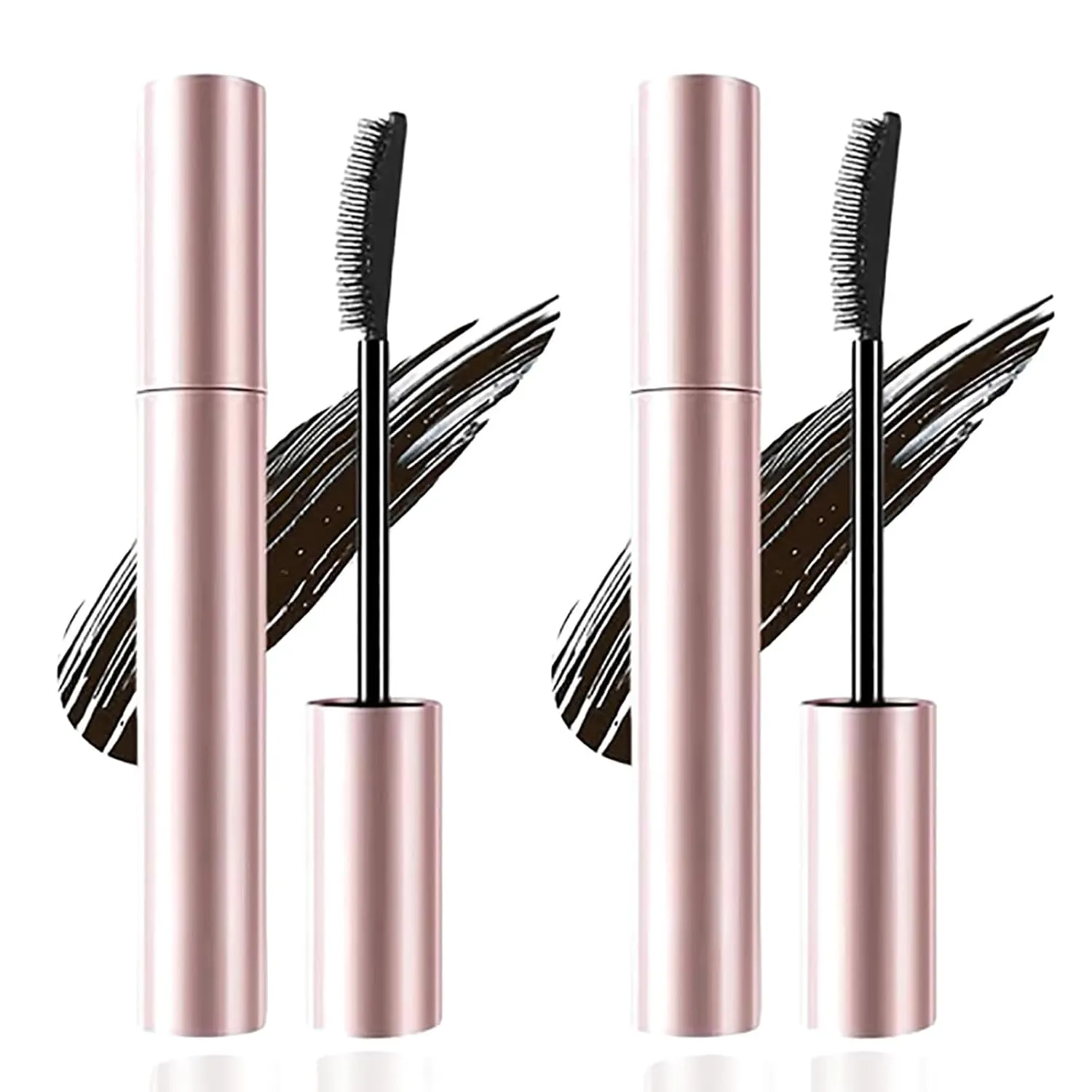 2PC Comparison Mascara, Tubing Mascara, Black & Brown Duo For Lash Makeup,Waterproof & Sweatproof Long Lasting Non-Smudged Magic Mascaras (Black)
