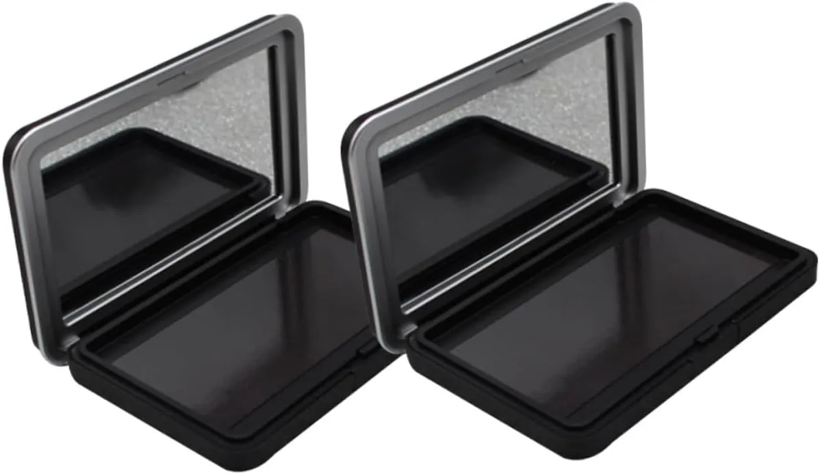 2Pcs DIY Eyeshadow Containers with Mirror Empty Makeup Cases for Blush Lipstick and Eyebrow Powder Lightweight and Portable Makeup Storage Box for Travel and Daily Use