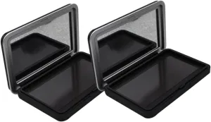 2Pcs DIY Eyeshadow Containers with Mirror Empty Makeup Cases for Blush Lipstick and Eyebrow Powder Lightweight and Portable Makeup Storage Box for Travel and Daily Use