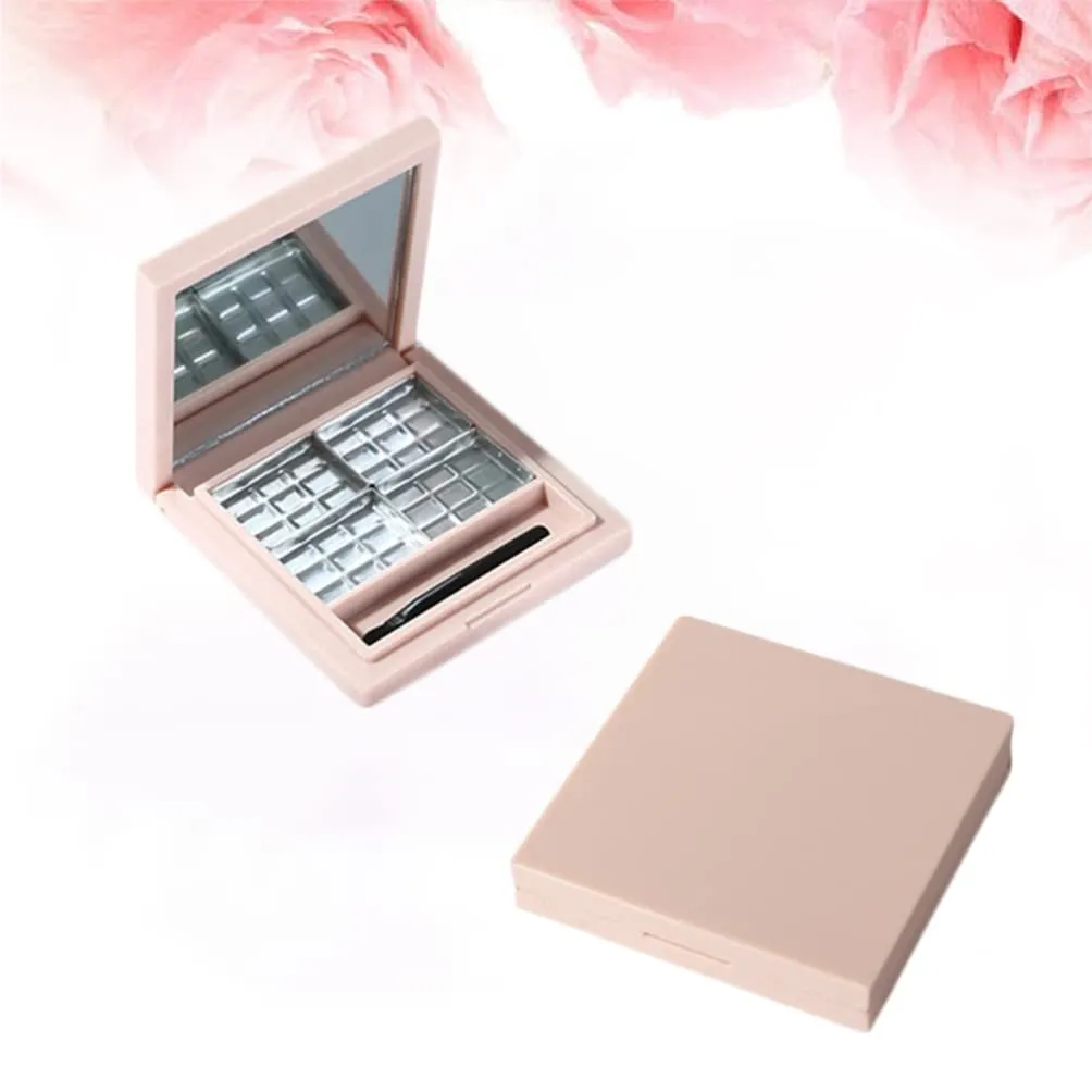 2pcs Empty Eyeshadow Palette Mirror Diy Eyeshadow Container for Women and Girls Pink Subpackaging Boxes for Fashionable Eye Makeup Storage