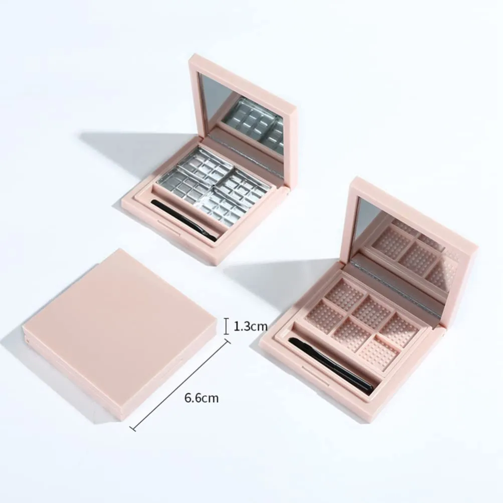 2pcs Empty Eyeshadow Palette Mirror Diy Eyeshadow Container for Women and Girls Pink Subpackaging Boxes for Fashionable Eye Makeup Storage