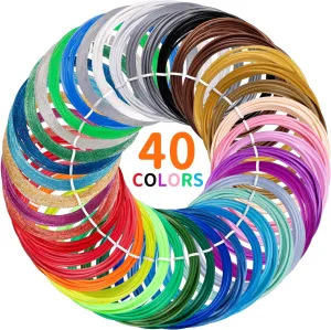 40 Colors PLA 3D Pen Filament Refills Compatible with SCRIB3D MYNT3D PIKA3D 3D Pen Most 1.75mm 3D Prining Pens NOT FIT 3Doodler Start Pen