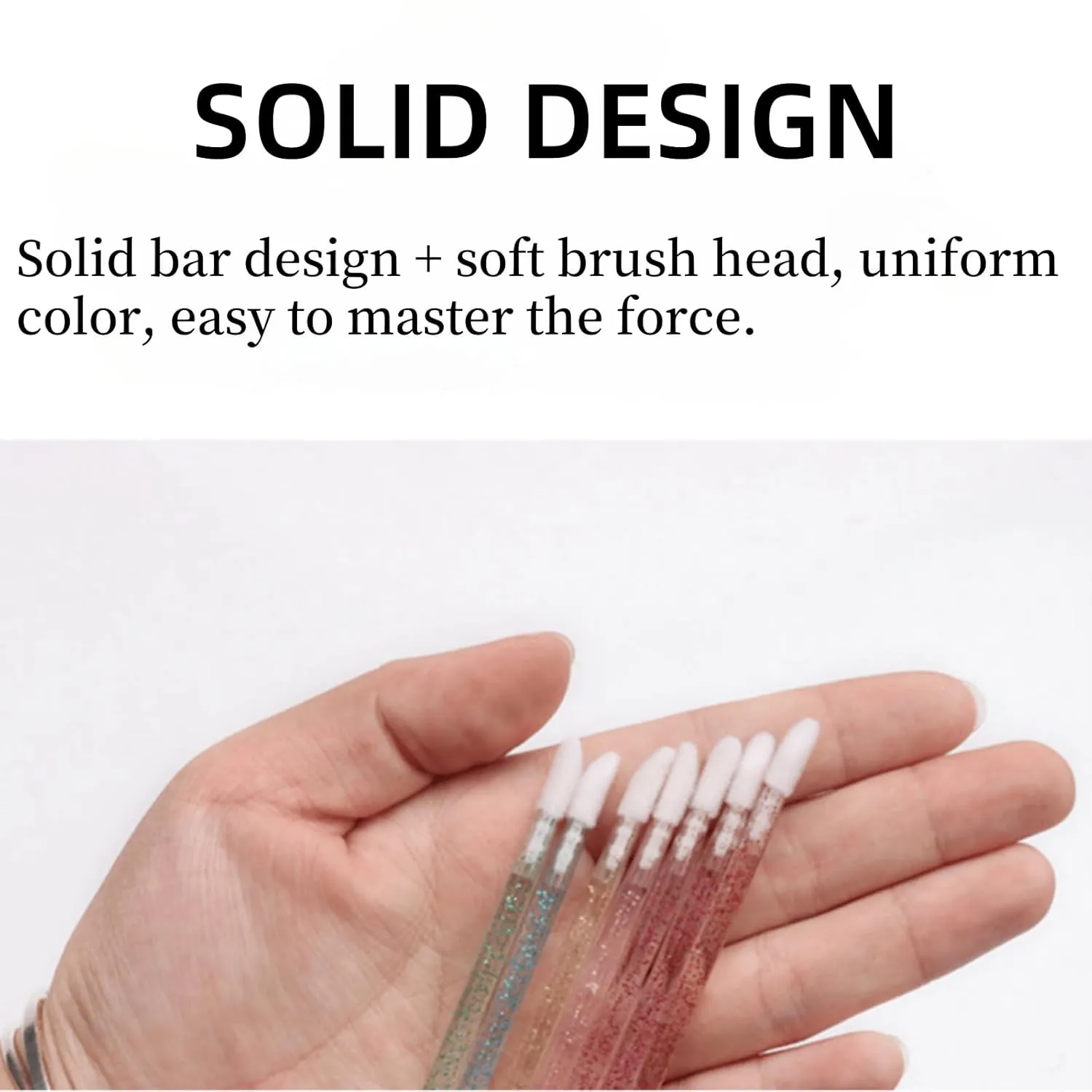 400Pcs Crystal Disposable Lip Brushes, Glitter Lip Gloss Applicators, Lipstick Gloss Wands Applicator Makeup Tool Kits for Lipstick and Lip Gloss (Gold)