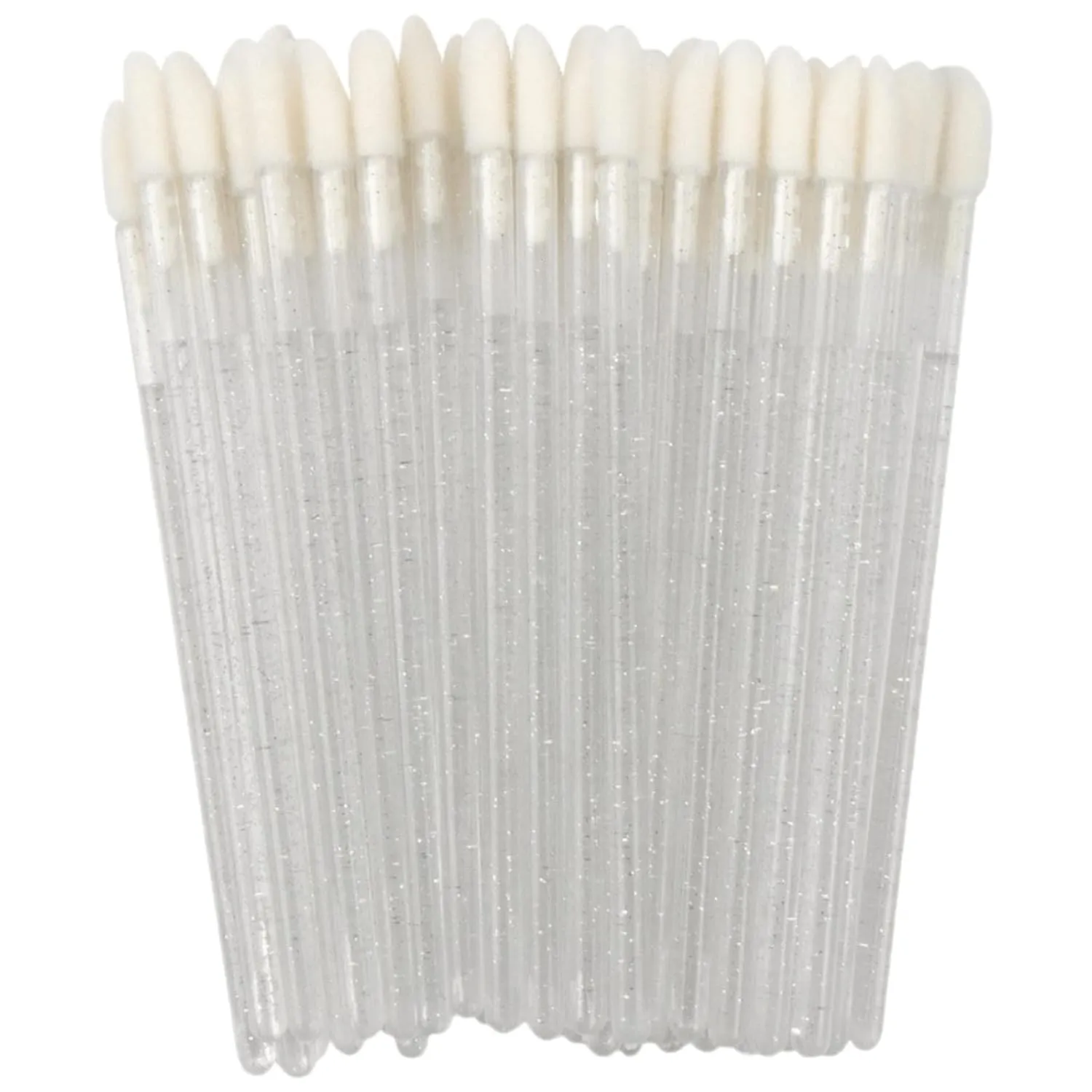 400Pcs Crystal Disposable Lip Brushes, Glitter Lip Gloss Applicators, Lipstick Gloss Wands Applicator Makeup Tool Kits for Lipstick and Lip Gloss (Silver)
