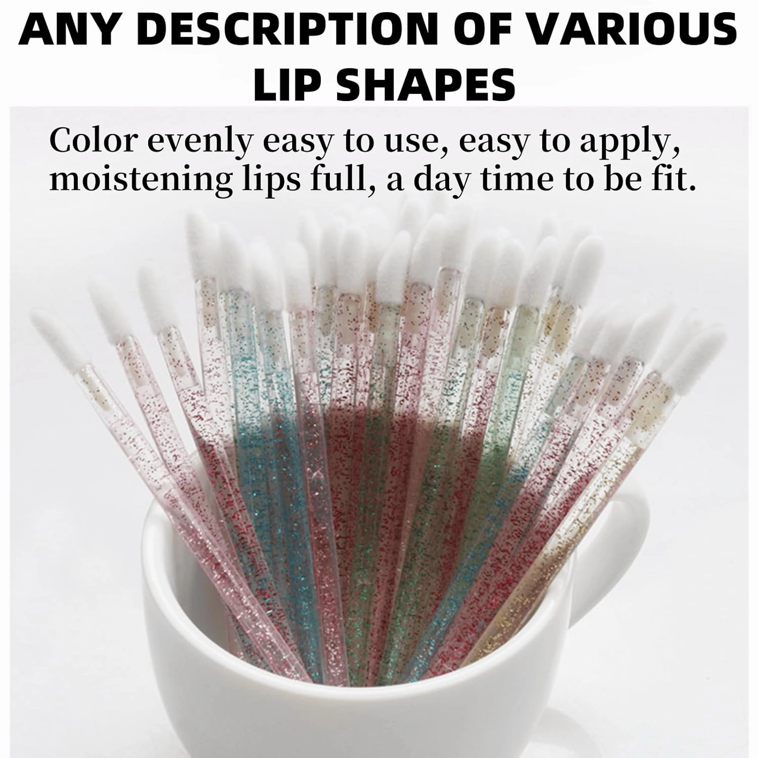 400Pcs Crystal Disposable Lip Brushes, Glitter Lip Gloss Applicators, Lipstick Gloss Wands Applicator Makeup Tool Kits for Lipstick and Lip Gloss (Fuchsia)