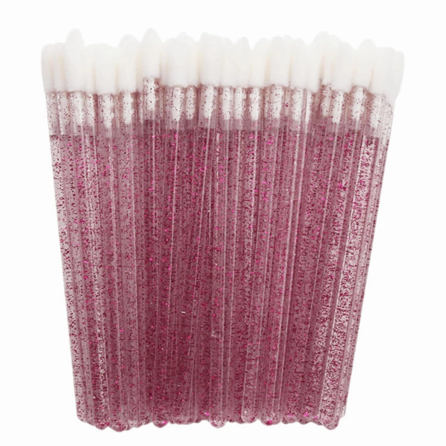 400Pcs Crystal Disposable Lip Brushes, Glitter Lip Gloss Applicators, Lipstick Gloss Wands Applicator Makeup Tool Kits for Lipstick and Lip Gloss (Fuchsia)