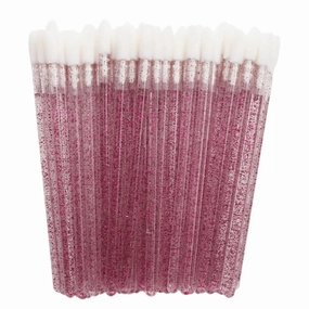 400Pcs Crystal Disposable Lip Brushes, Glitter Lip Gloss Applicators, Lipstick Gloss Wands Applicator Makeup Tool Kits for Lipstick and Lip Gloss (Fuchsia)
