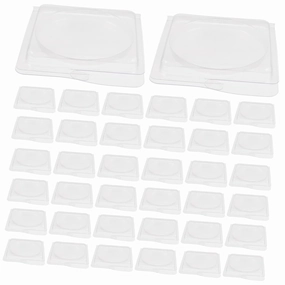 40pcs Transparent DIY Blush and Highlighter Boxes Durable Empty Makeup Pans for Custom Cosmetics for Storage of Lipstick Eyeshadow and Foundation