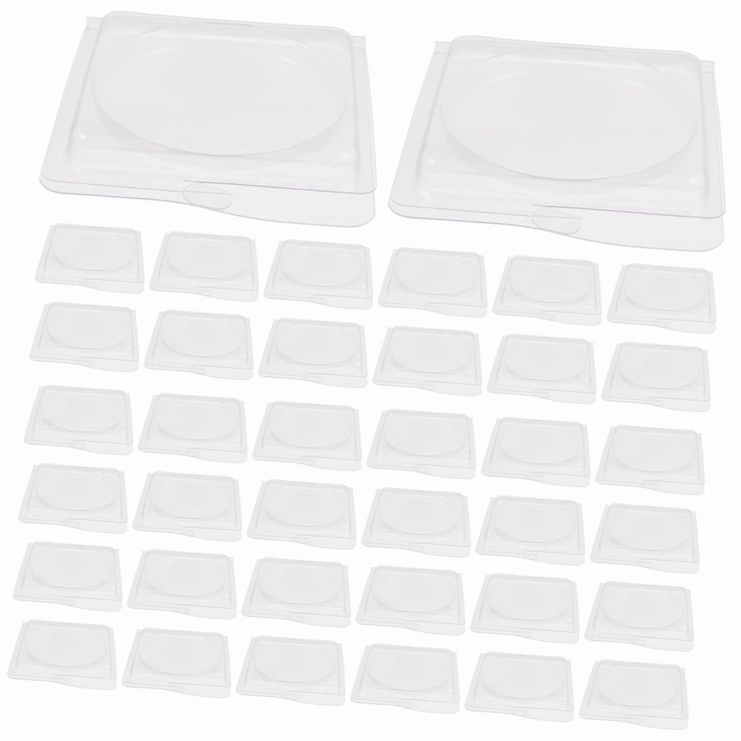 40pcs Transparent DIY Blush and Highlighter Boxes Durable Empty Makeup Pans for Custom Cosmetics for Storage of Lipstick Eyeshadow and Foundation