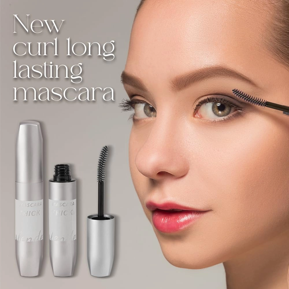 4D Fiber Curl Long Lasting Waterproof Mascara, 2025 New Waterproof Long Curling Mascara Mascara Primer, No Clumping & Smudge 4D Eyelash Mascaras (2pcs Coffee, Large)