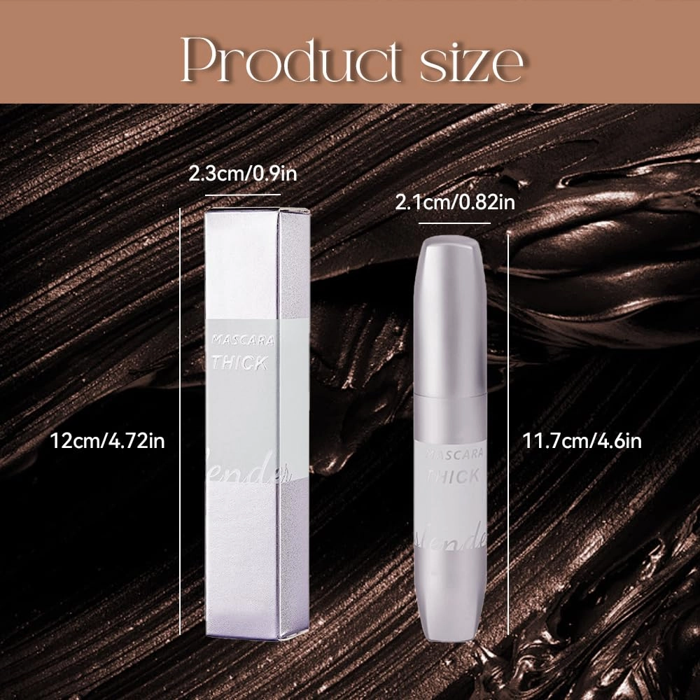 4D Fiber Curl Long Lasting Waterproof Mascara, 2025 New Waterproof Long Curling Mascara Mascara Primer, No Clumping & Smudge 4D Eyelash Mascaras (2pcs Coffee, Large)
