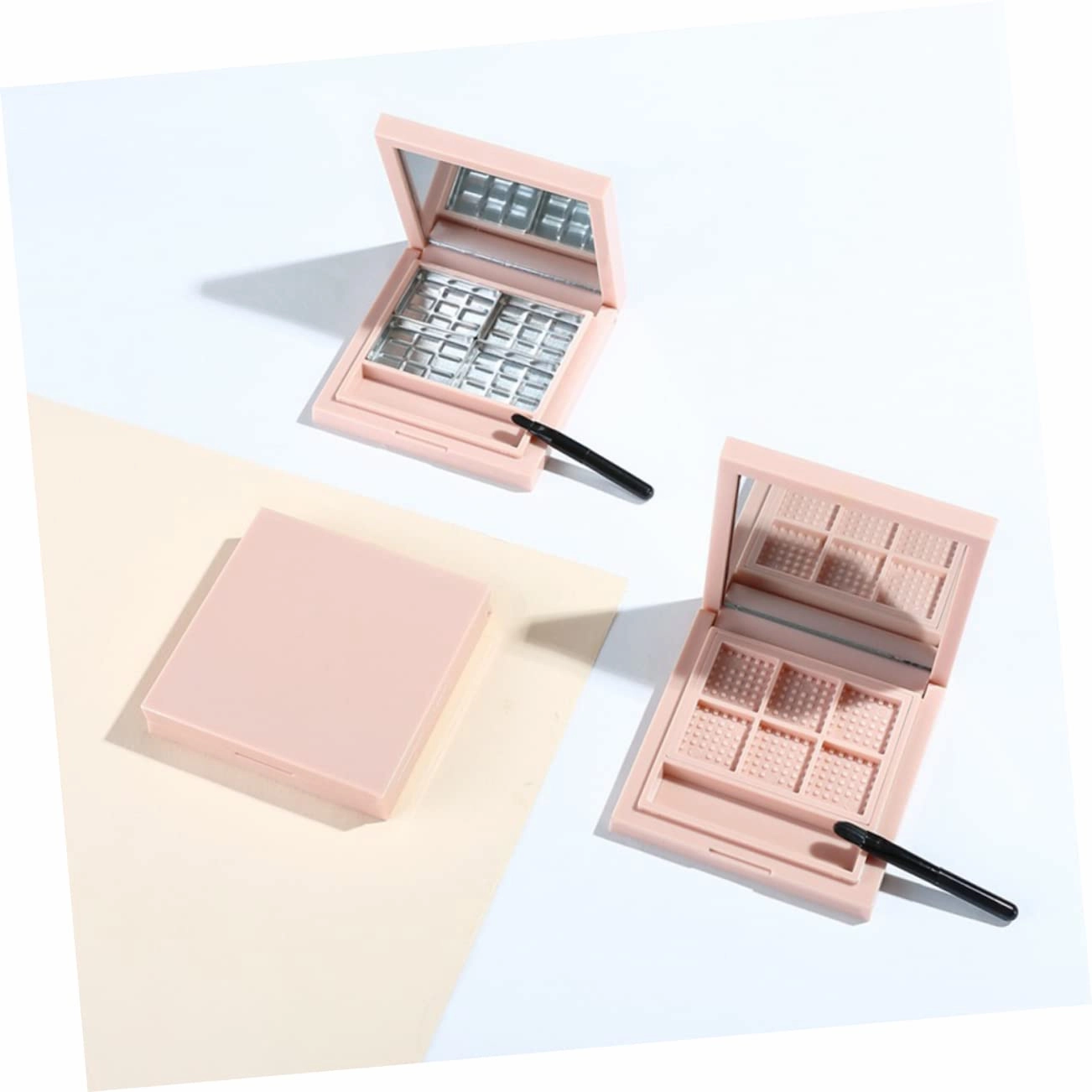 4pcs Empty Eyeshadow Boxes Mirror Eyeshadow Palette for Women and Girls Storage for Eye Makeup Subpackaging Container for Beginners and Professionals