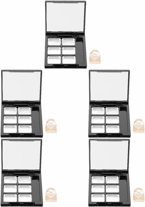 4sets Empty Eyeshadow Palette Mirror Makeup Container for Blush Foundation Highlighter Compact Travel-friendly Lightweight Color Tray