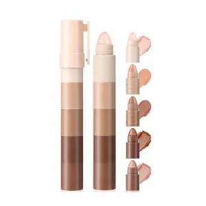 5-in-1 highlighter makeup stick, pearl eyebrow pen, high color nude eyeshadow, create charming eyes, shiny matte eyeliner, waterproof and long-lasting