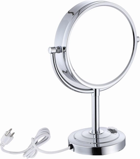 8.5 inch LED Makeup Mirror with 10X Magnification,has Three Colors Lights,Extendable Bathroom Mirror,Tabletop Two-Sided, Antique Brass Finish(8.5in,10X) (Chrome, 10x Magnification)