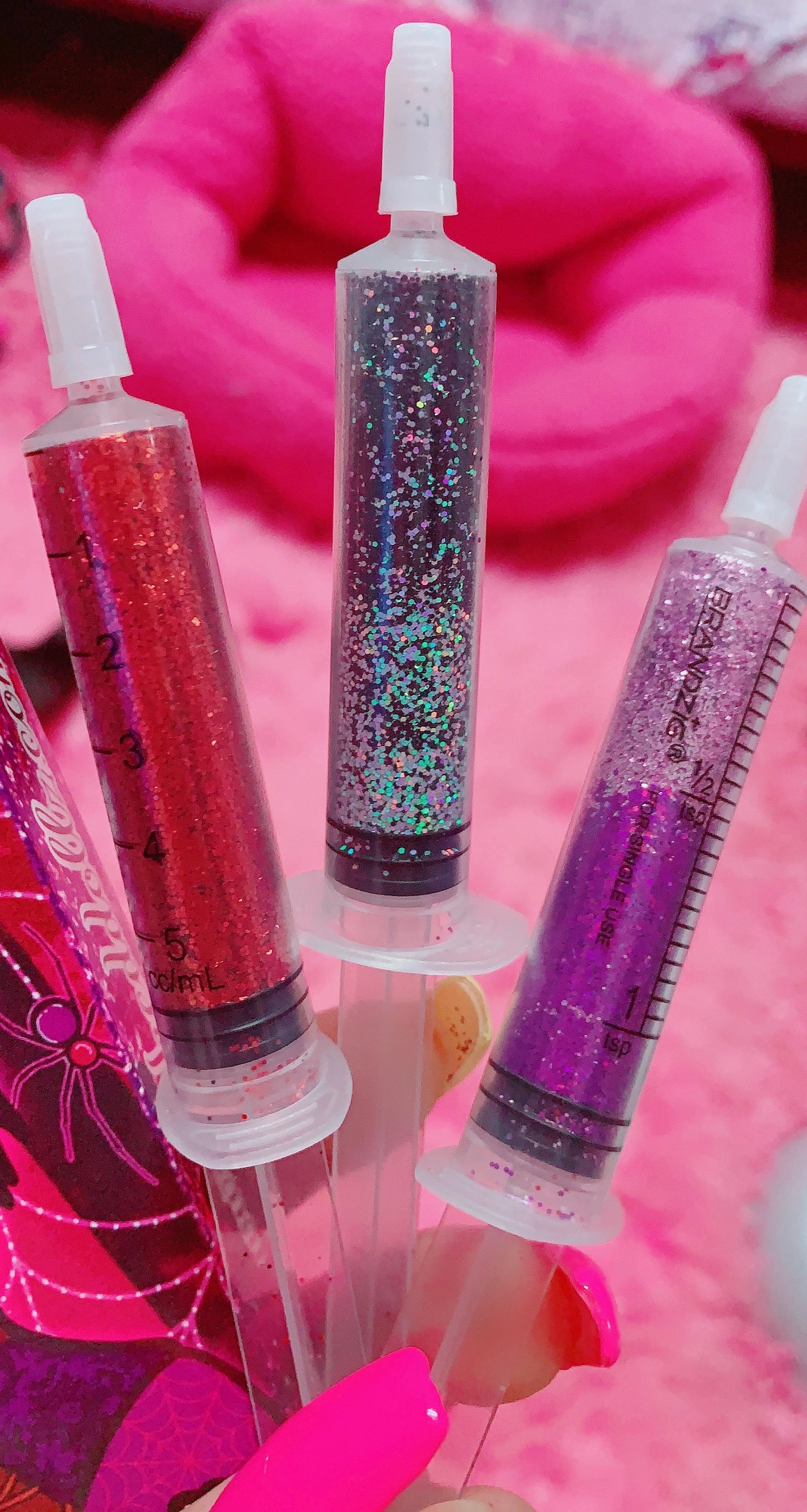 *GLITTER SYRINGES*   FATAL VOWS LASH* DUO "Coffin Collections" GlamDoll Glitter