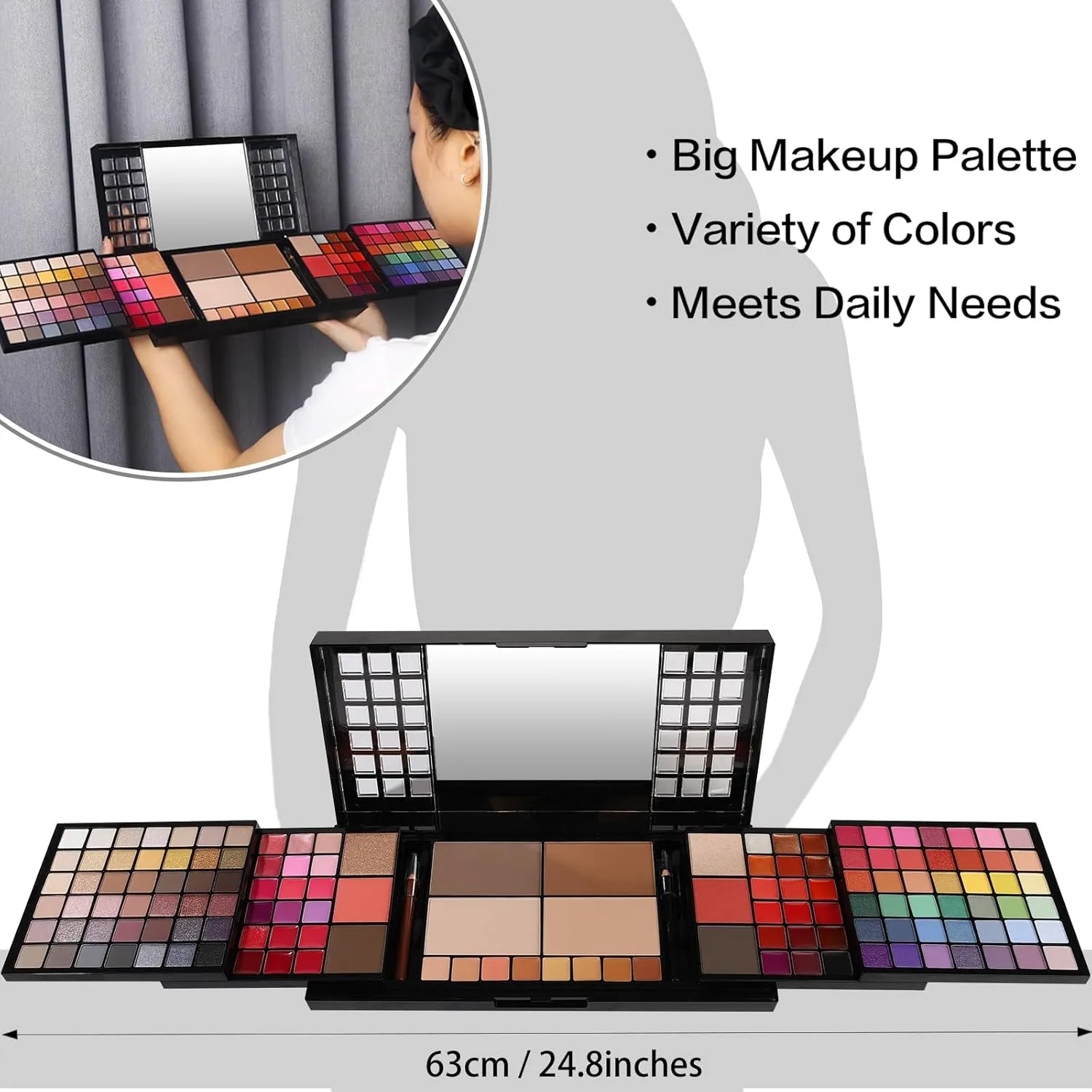 All in One Makeup Kit, Makeup Kit for Women Full Kit, Make Up Valentine's Gift Set for Teen Girls- Eyeshadow Palette,Lip Gloss,Concealer,Highlighter,Blush,Eyeliner,Brow Powder & Contour