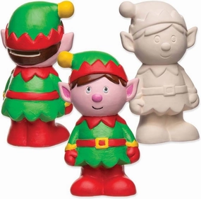 Baker Ross AR743 Elf Ceramic Coin Banks Decorations, for Christmas Porcelain Craft Activity for Kids and Adults (Pack of 2), Cream, Pack