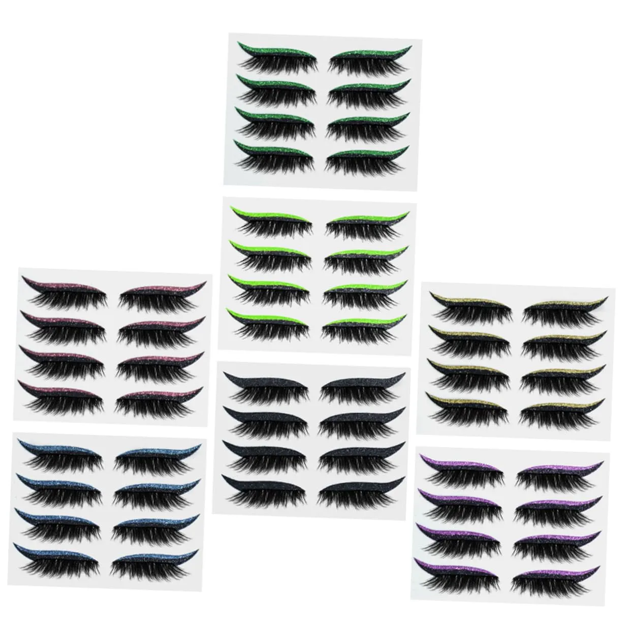balacoo 28pairs Glitter Eyeliner Decals Eye Makeup Stickers for Festivals Parties and Cosplay Easy Application Color for Special Occasions