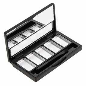barenx - Empty Eyeshadow Powder DIY Makeup Case with Mirror Brush - 5 Slots - 5 Slots