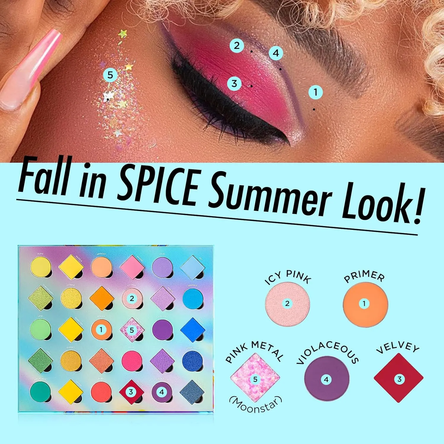 BEPHOLAN Eyeshadow Palette - 30 Color Eye Shadow Makeup Palette with Shimmer Matte Shades, Including Purple, Green, Blue, Pink, Red, and Yellow
