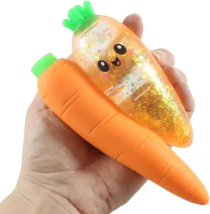 Carrot Set of 2 - Sugar and Sand Filled Squeeze Stress Balls - Sensory, Stress, Fidget Toy - Vegetable Easter