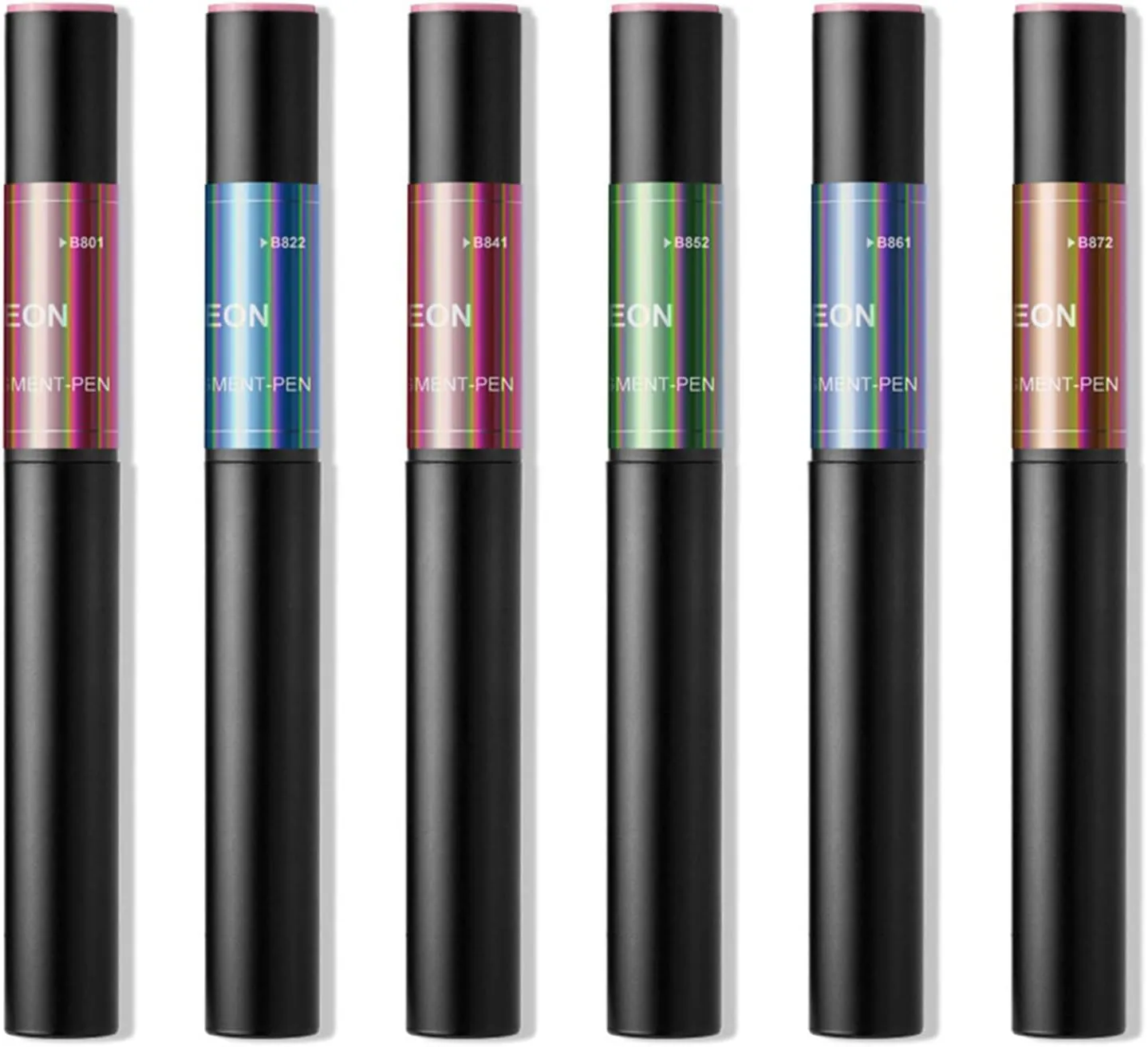 Chrome Nail Powder Pen - RoseFlower 6 Pcs Air Cushion Nail Powder Pen with Mirror Effect Glitter Nail Art Pens Eyeshadow Pens Nail Art Design Decoration Nails DIY Nail Art Manicure Tool