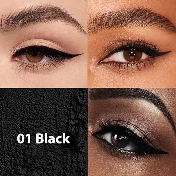 Colored Gel Glitter Eyeliner ，Waterproof Pearl Eye Shadow Pencil Metallic Glitter Eye Liner Pencil for Women,Eye Liners & Shadow Pencil Eye Makeup (01# Black & 06# Dark Brown)