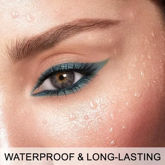 Colored Gel Glitter Eyeliner ，Waterproof Pearl Eye Shadow Pencil Metallic Glitter Eye Liner Pencil for Women,Eye Liners & Shadow Pencil Eye Makeup (07# Blue & 09# Cold Blue)