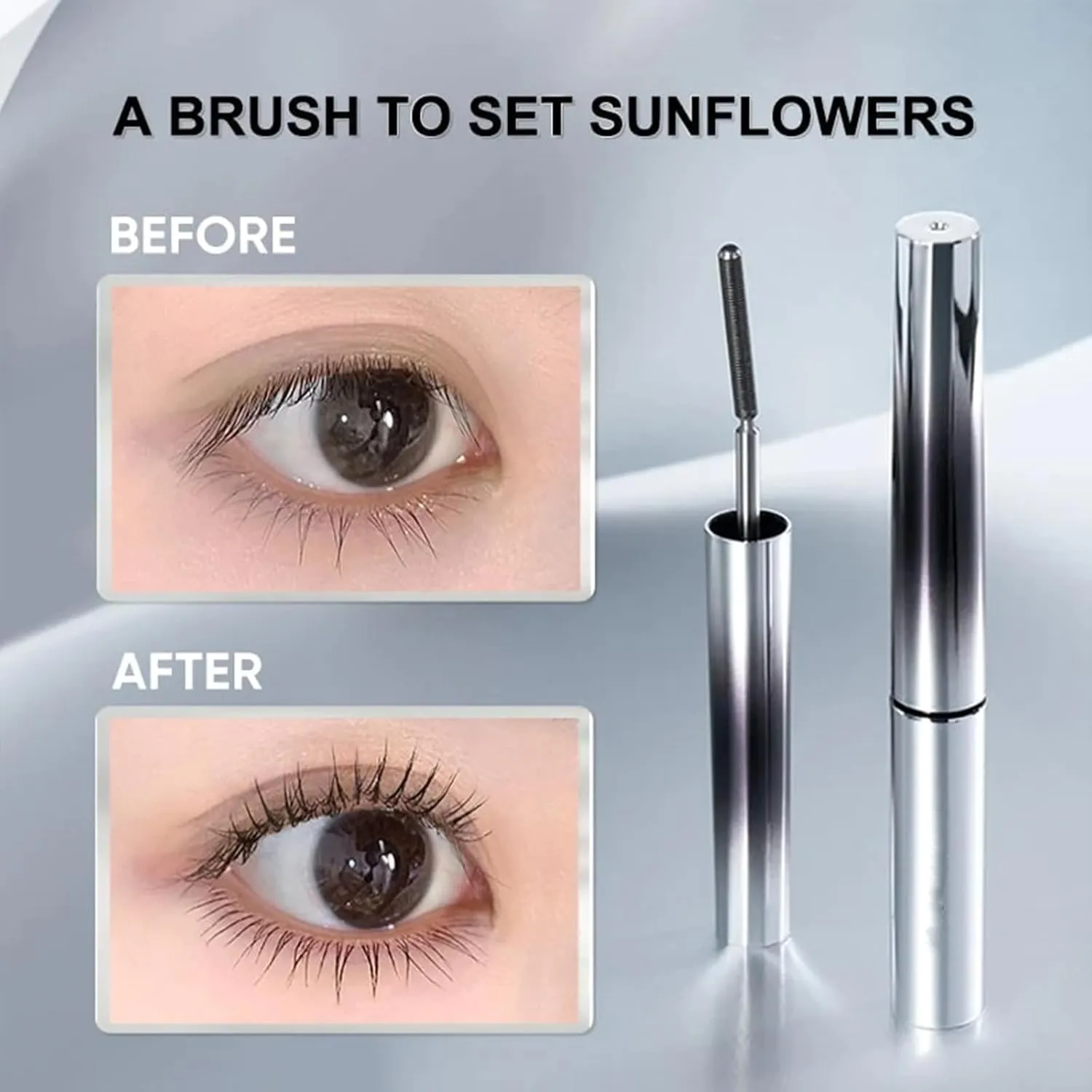 Curling IronMascara, Iron Wand Mascara, 3D Curling Eyelash Iron Mascaras, 3DCurling Eyelash IronMascara-Black&brown, CurlingIronMascara,Korean Mascara Metal Wand (Black Curling)